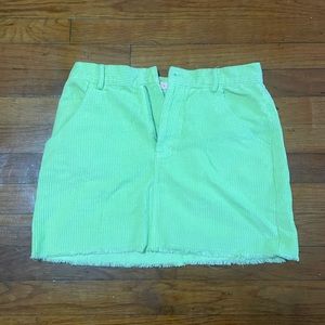 Neon Green corduroy skirt